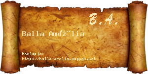 Balla Amélia névjegykártya